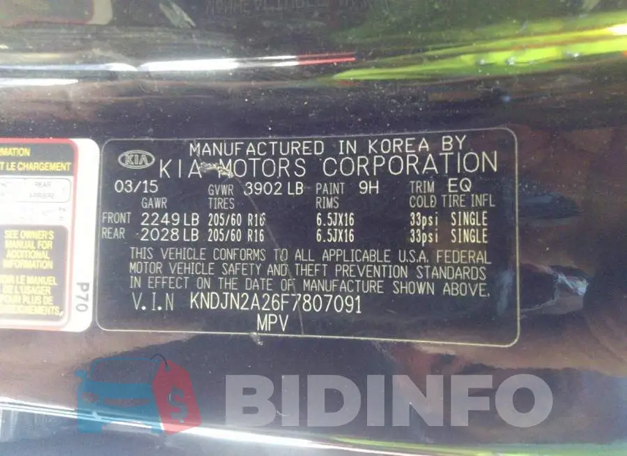 KNDJN2A26F7807091 Photo# 9