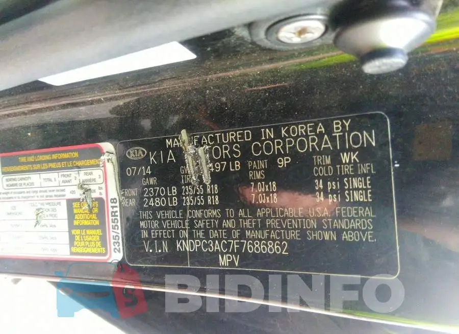 KNDPC3AC7F7686862 Photo# 9