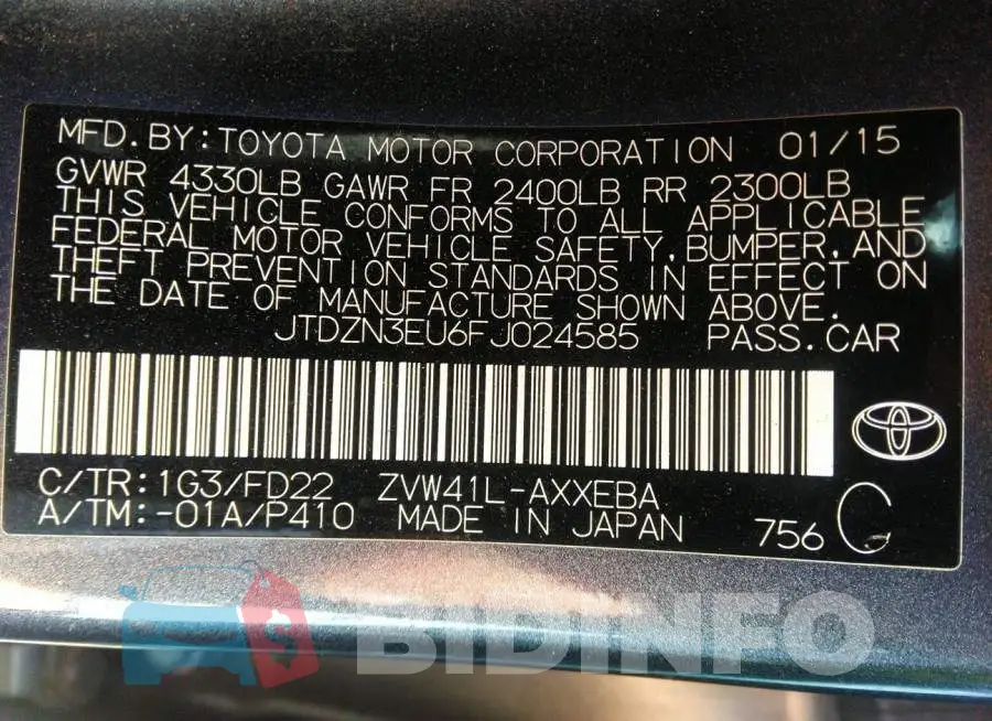 JTDZN3EU6FJ024585 Photo# 9