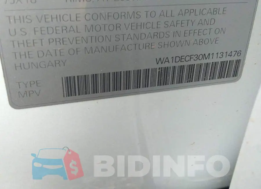 WA1DECF30M1131476 Photo# 9