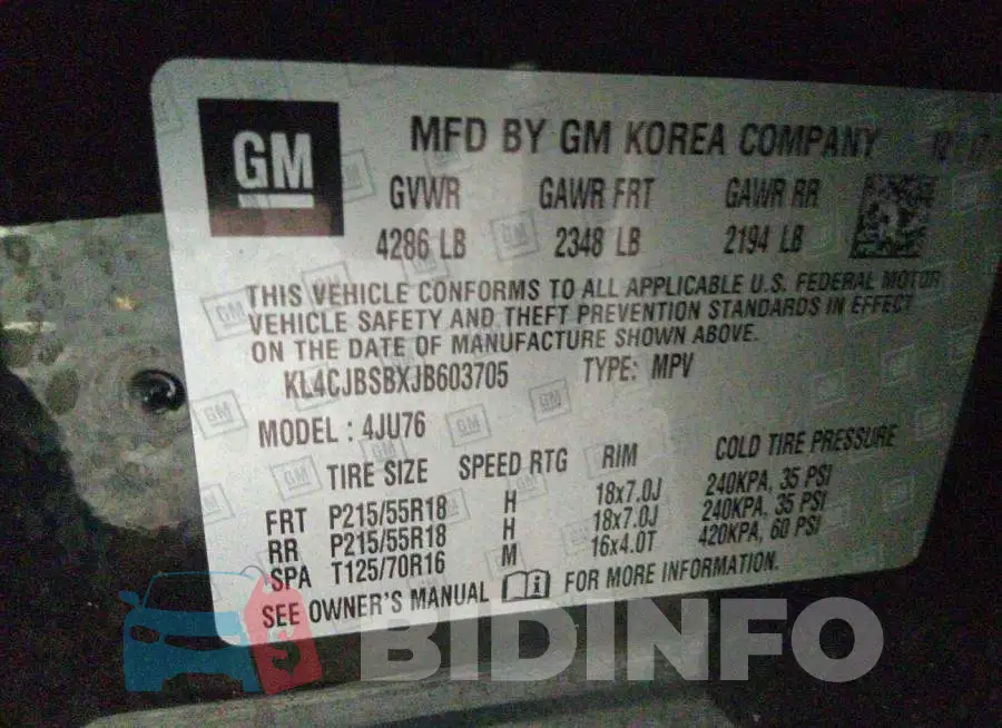 KL4CJBSBXJB603705 Photo# 9