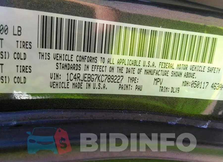 1C4RJEBG7KC789227 Photo# 9