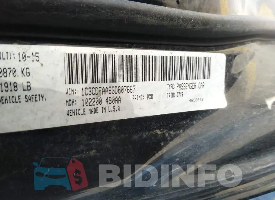 1C3CDFAA6GD607667 Photo# 9