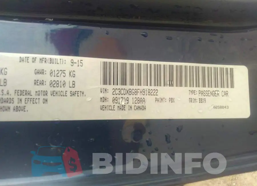 2C3CDXBG8FH918222 Photo# 9