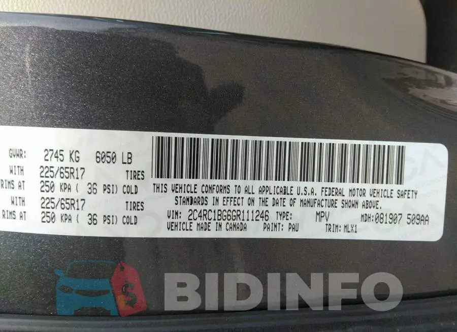 2C4RC1BG6GR111246 Photo# 9