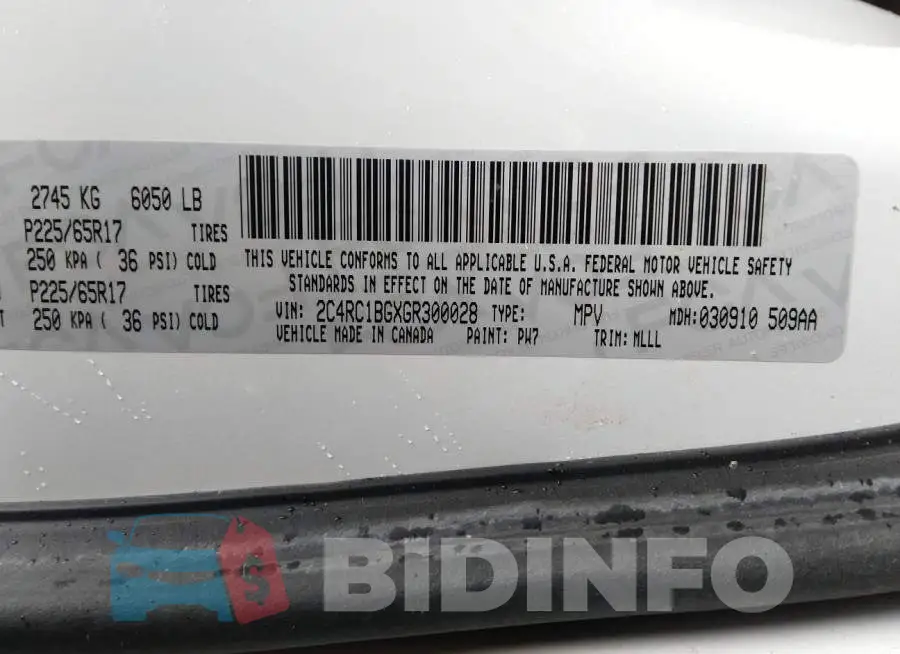 2C4RC1BGXGR300028 Photo# 9