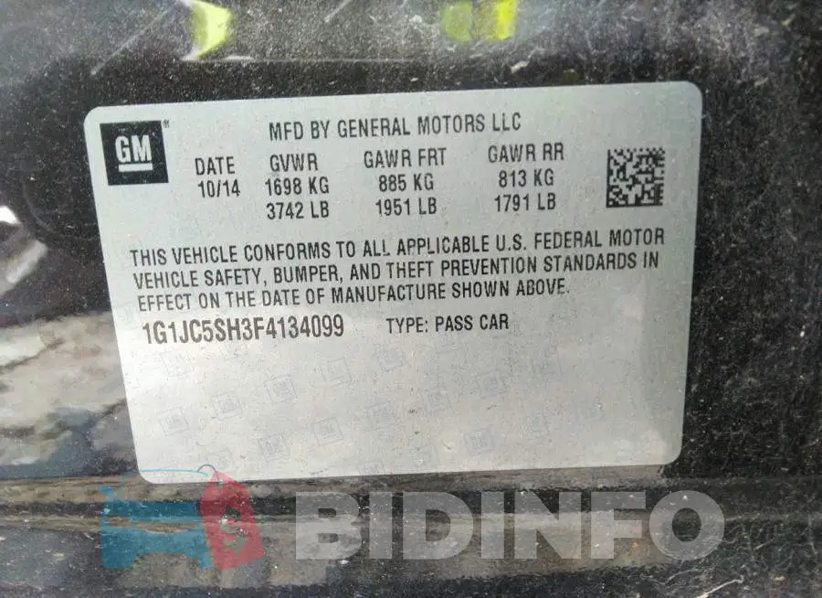 1G1JC5SH3F4134099 Photo# 9
