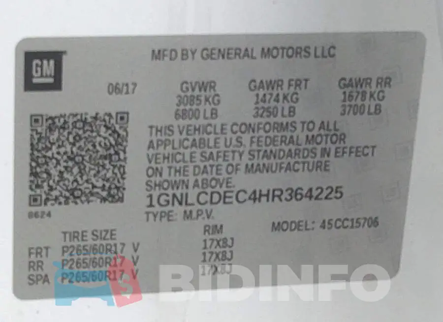 1GNLCDEC4HR364225 Photo# 9