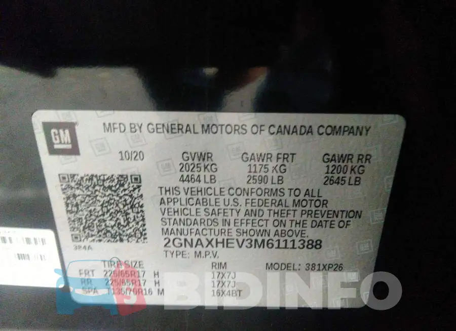 2GNAXHEV3M6111388 Photo# 9