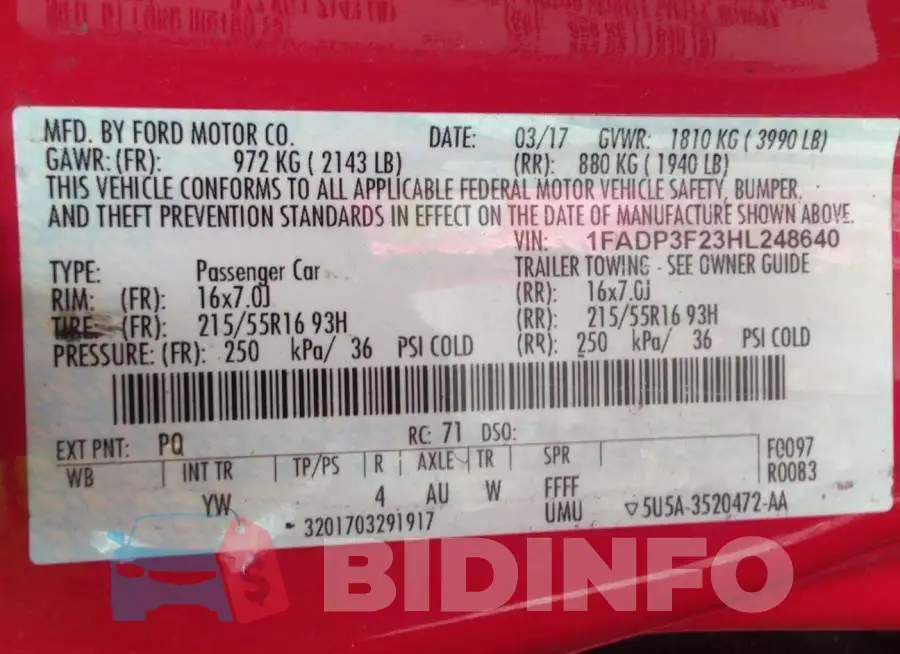 1FADP3F23HL248640 Photo# 9