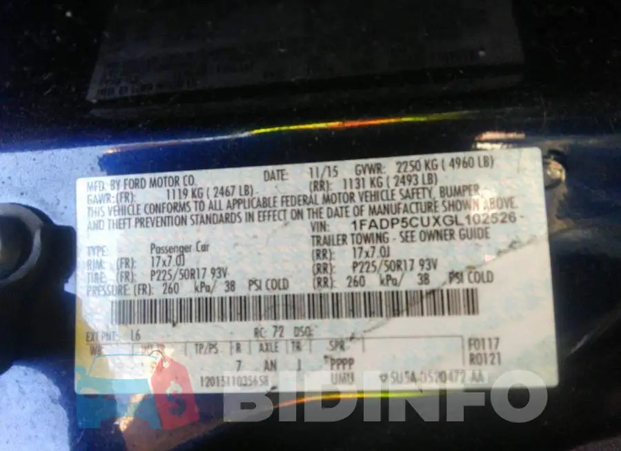1FADP5CUXGL102526 Photo# 9