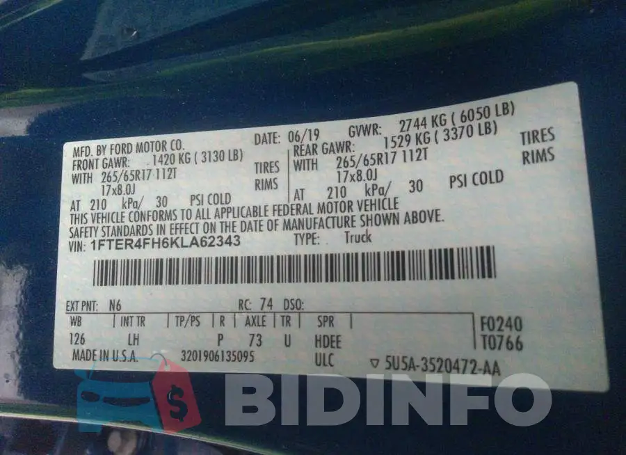 1FTER4FH6KLA62343 Photo# 9