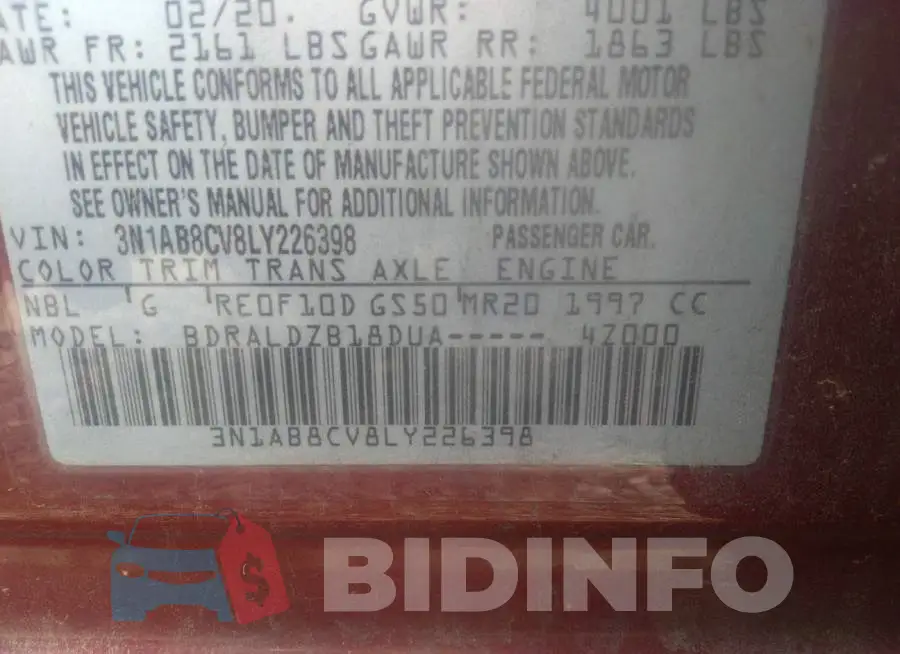 3N1AB8CV8LY226398 Photo# 9
