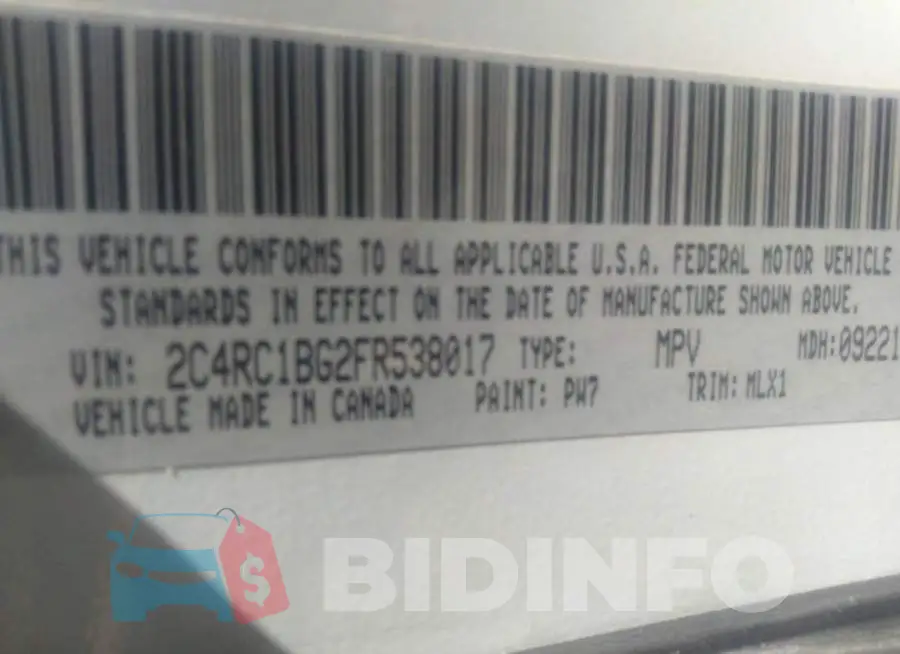 2C4RC1BG2FR538017 Photo# 9