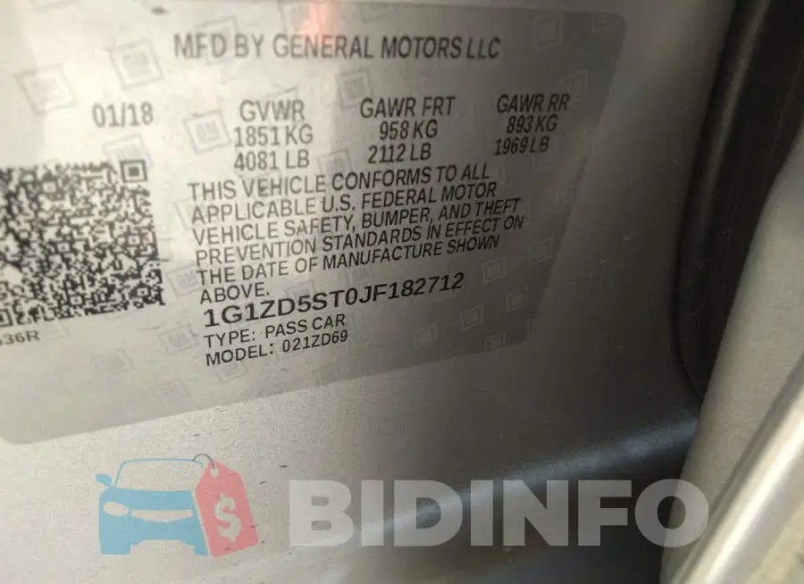 1G1ZD5ST0JF182712 Photo# 9
