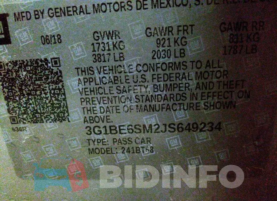 3G1BE6SM2JS649234 Photo# 9