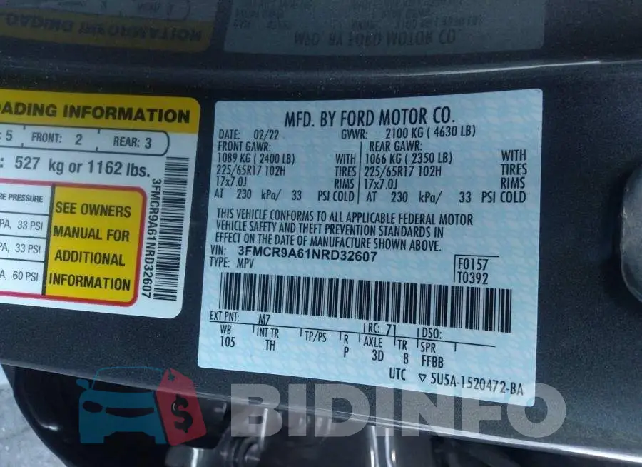 3FMCR9A61NRD32607 Photo# 9