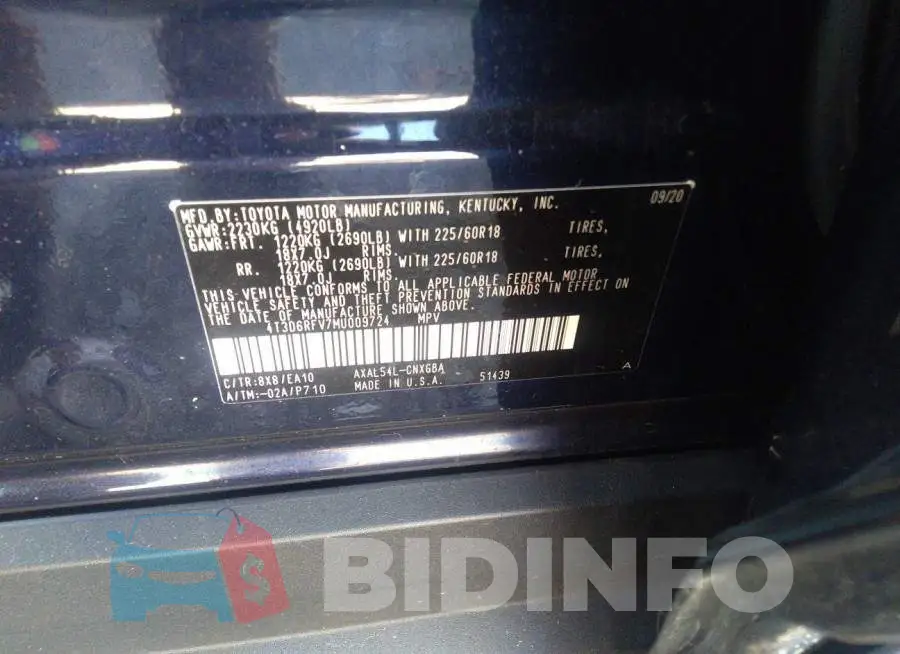 4T3D6RFV7MU009724 Photo# 9