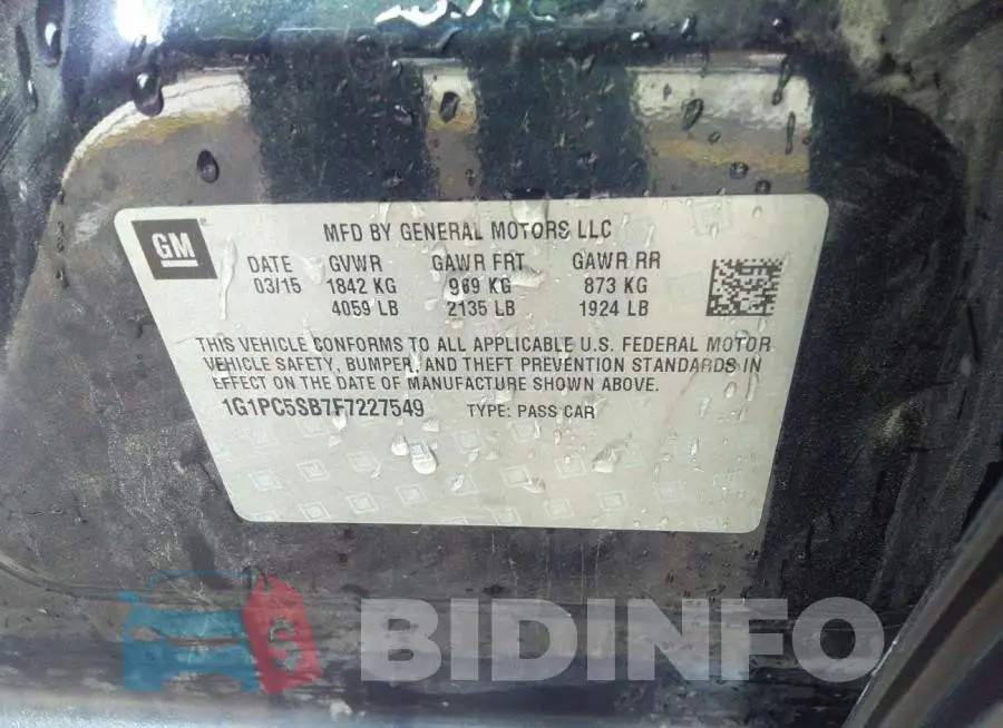 1G1PC5SB7F7227549 Photo# 9