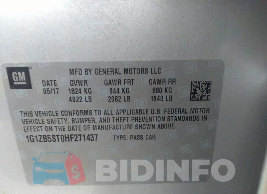 1G1ZB5ST0HF271437 Photo# 9