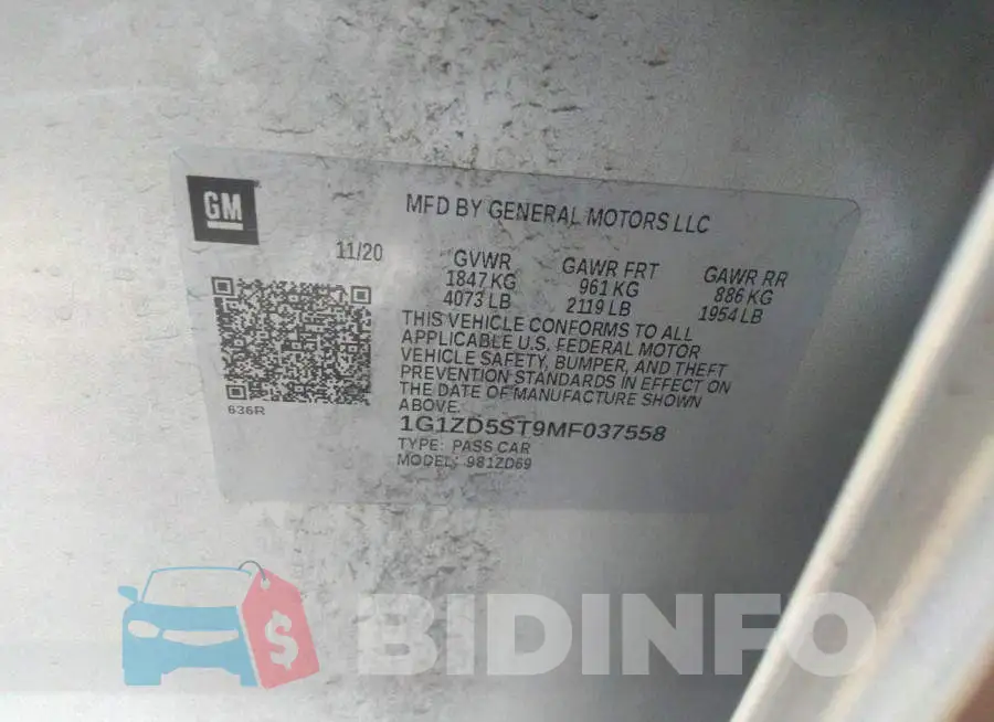1G1ZD5ST9MF037558 Photo# 9