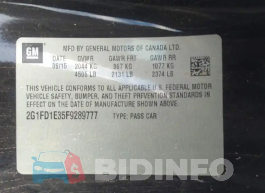 2G1FD1E35F9289777 Photo# 9