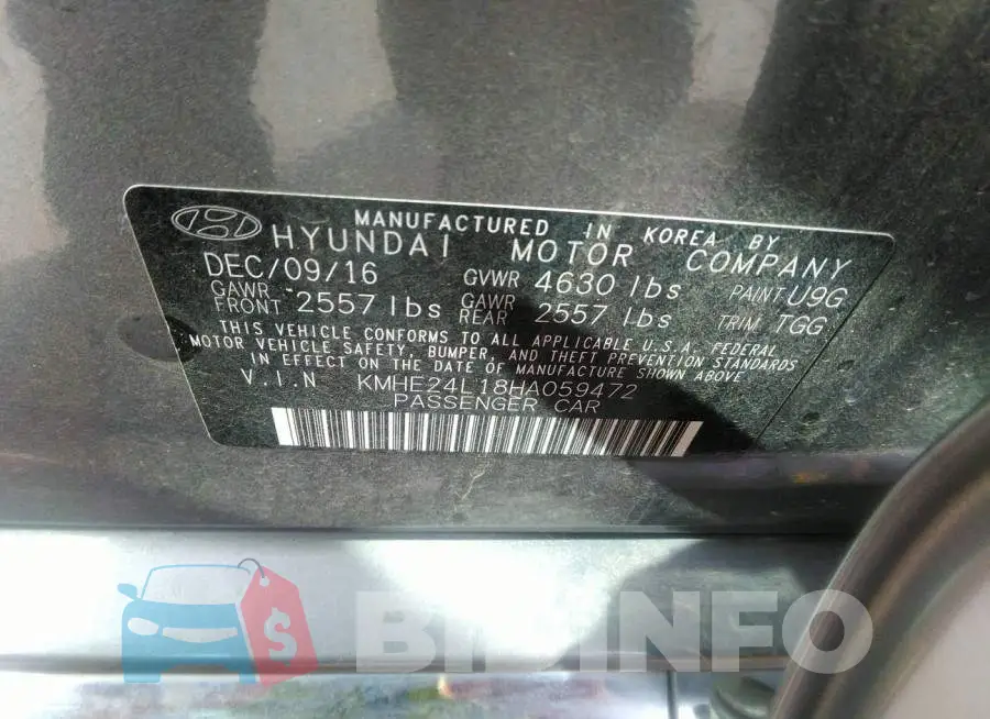 KMHE24L18HA059472 Photo# 9