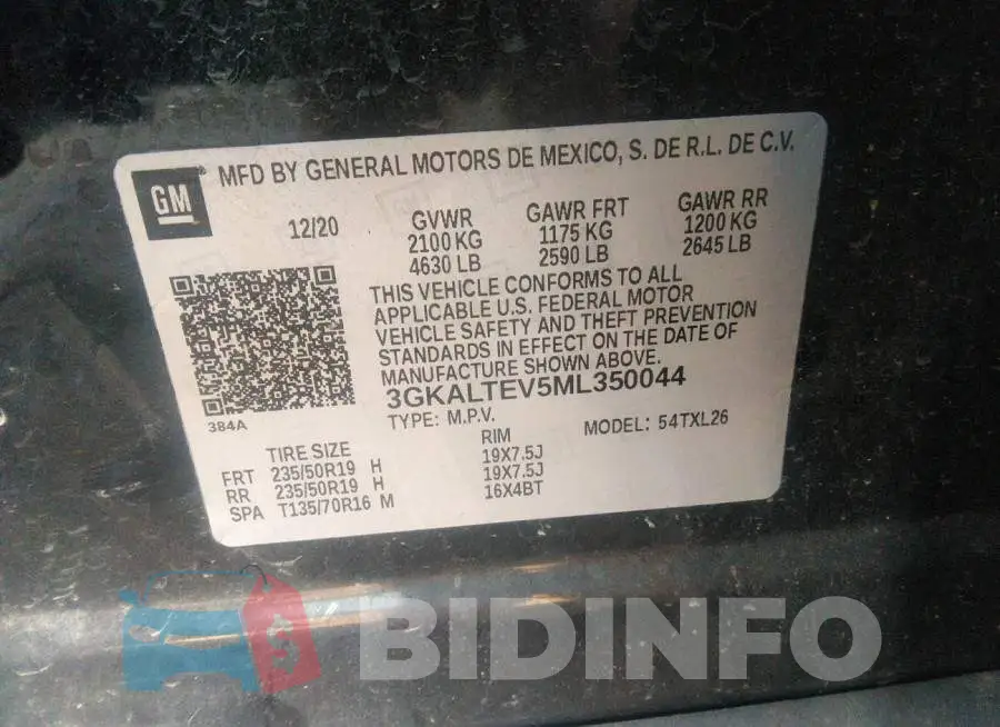3GKALTEV5ML350044 Photo# 9