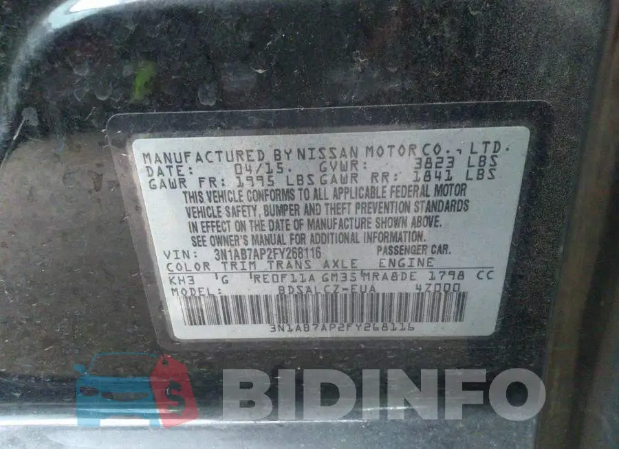 3N1AB7AP2FY268116 Photo# 9