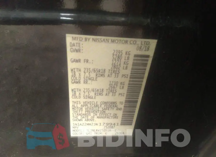 5N1AZ2MH2JN179941 Photo# 8
