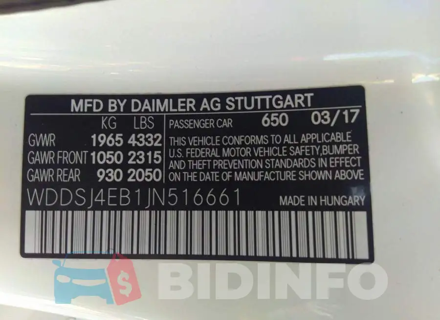 WDDSJ4EB1JN516661 Photo# 9