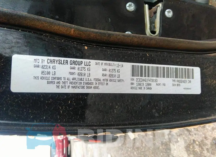 2C3CDXHG1FH738183 Photo# 9