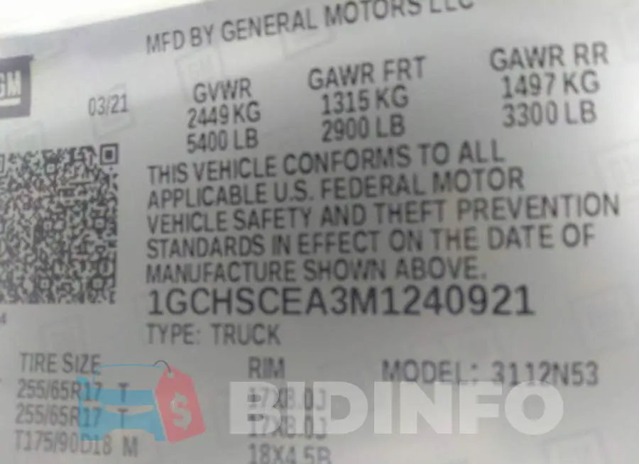 1GCHSCEA3M1240921 Photo# 9