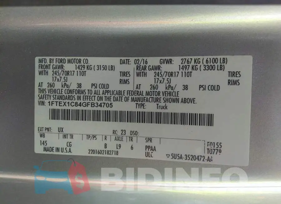 1FTEX1C84GFB34705 Photo# 9