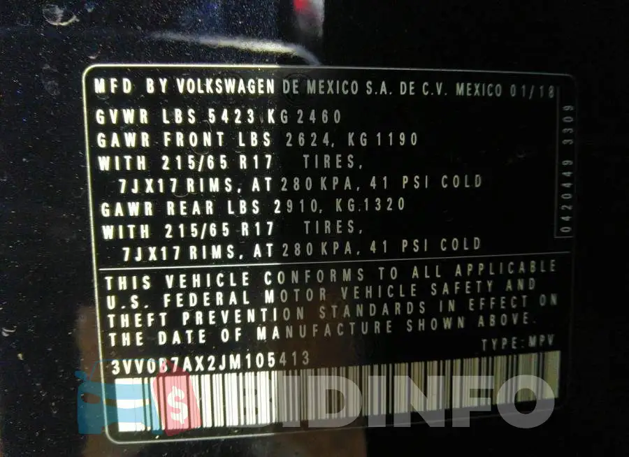 3VV0B7AX2JM105413 Photo# 9