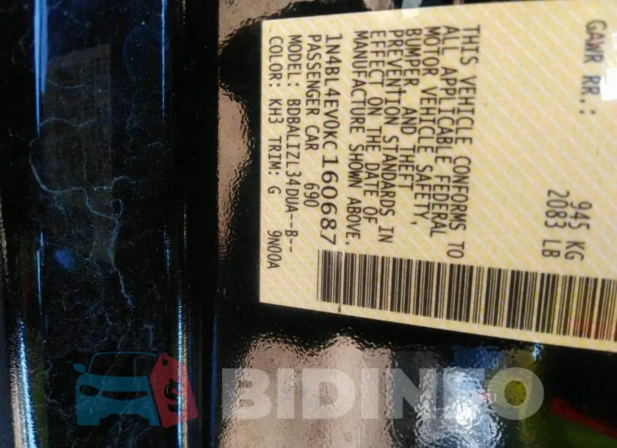 1N4BL4EV0KC160687 Photo# 9