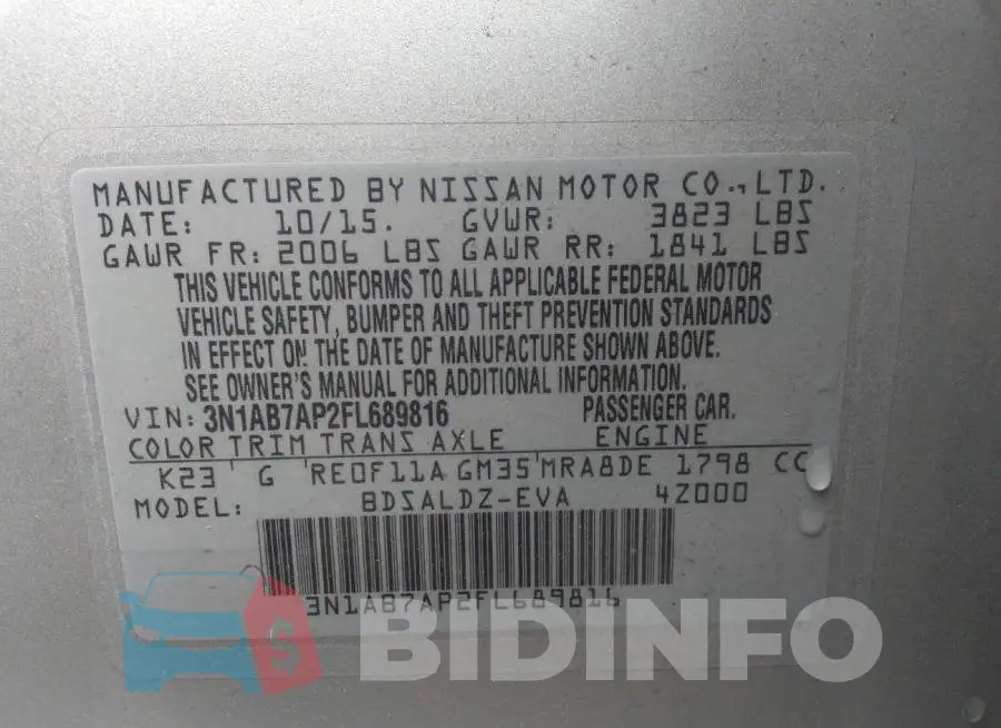 3N1AB7AP2FL689816 Photo# 9