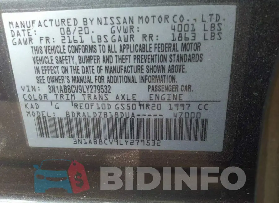 3N1AB8CV9LY279532 Photo# 9