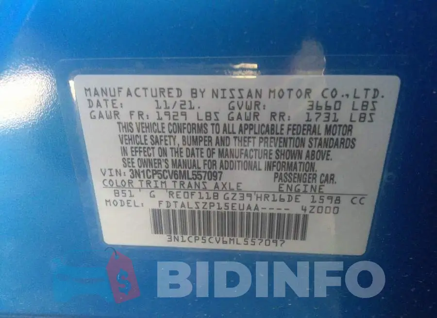 3N1CP5CV6ML557097 Photo# 9