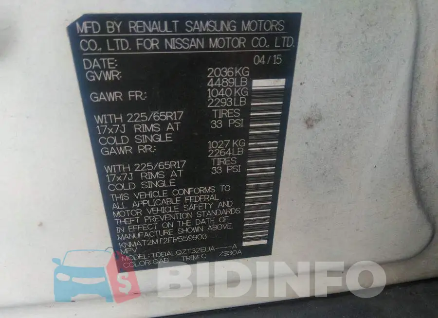KNMAT2MT2FP559903 Photo# 9