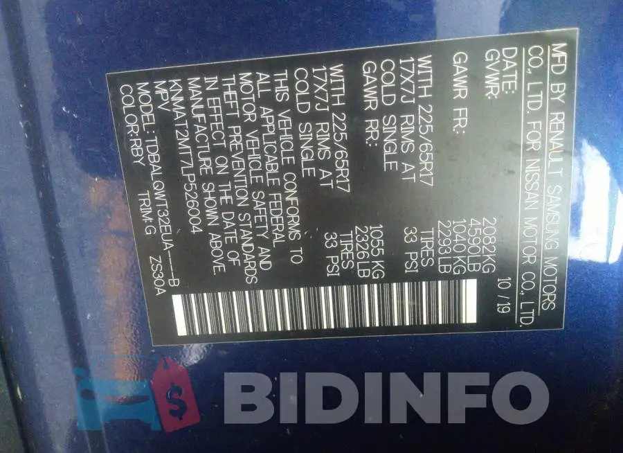 KNMAT2MT7LP526004 Photo# 9