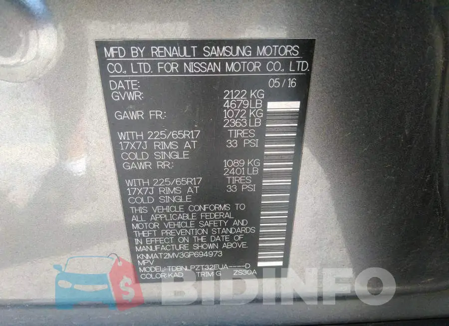 KNMAT2MV3GP694973 Photo# 9