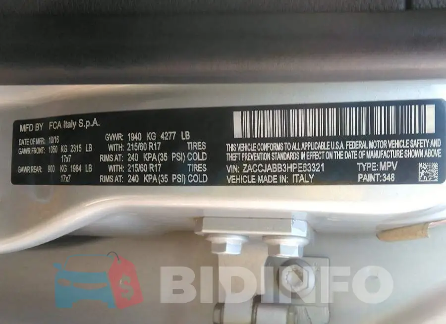 ZACCJABB3HPE63321 Photo# 9