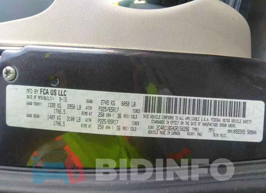 2C4RC1BG4GR156296 Photo# 9