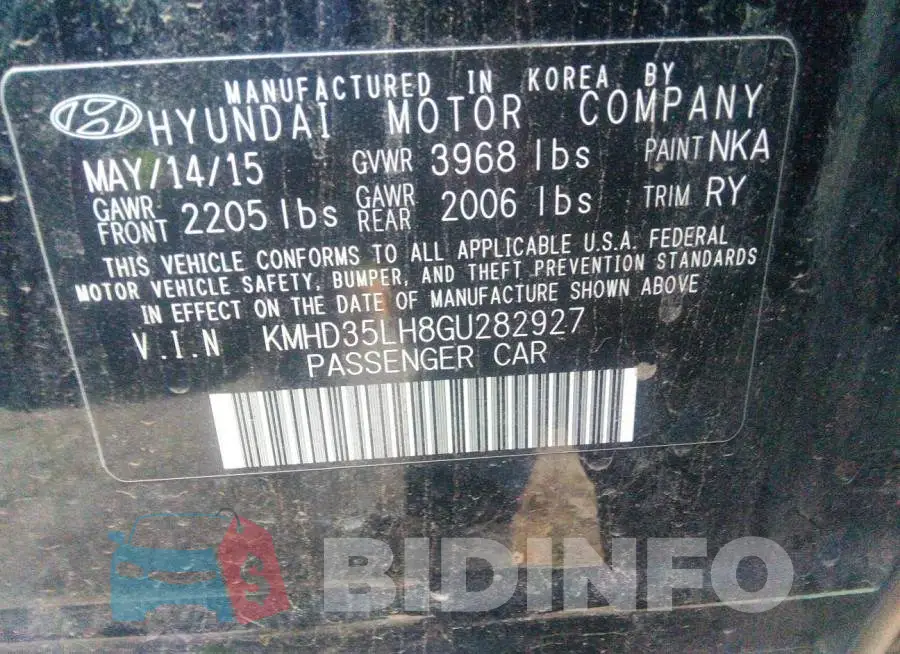 KMHD35LH8GU282927 Photo# 9