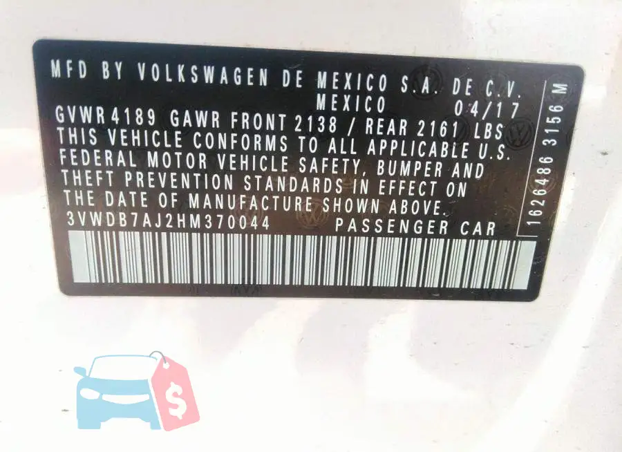 3VWDB7AJ2HM370044 Photo# 9