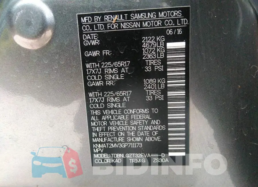 KNMAT2MV3GP711173 Photo# 9