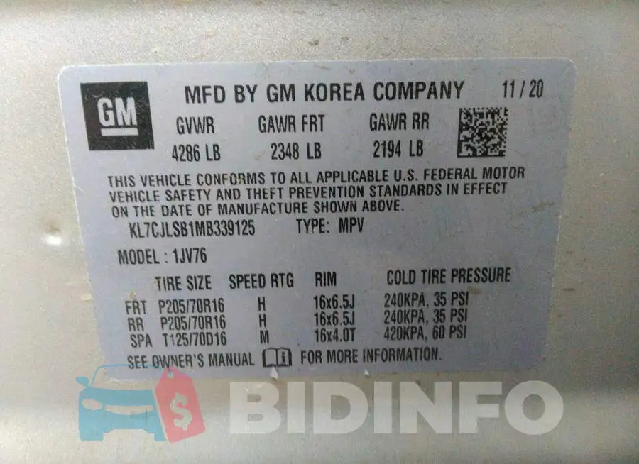 KL7CJLSB1MB339125 Photo# 9