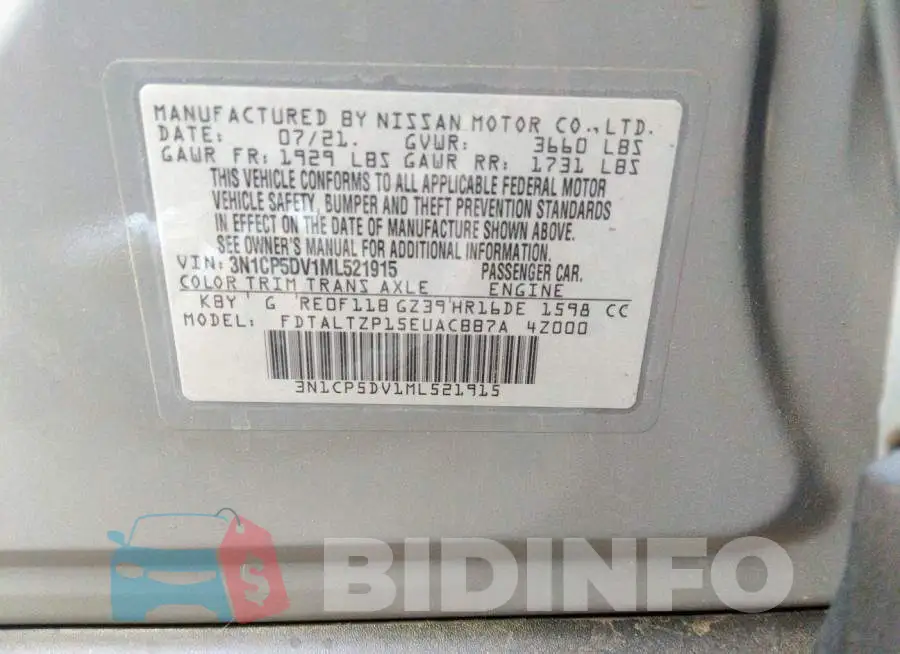 3N1CP5DV1ML521915 Photo# 9