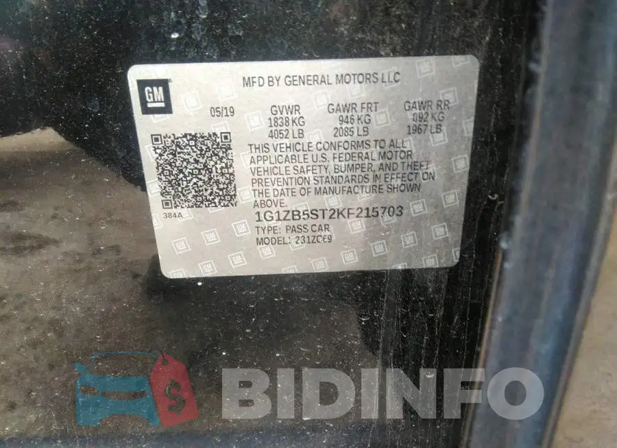 1G1ZB5ST2KF215703 Photo# 9